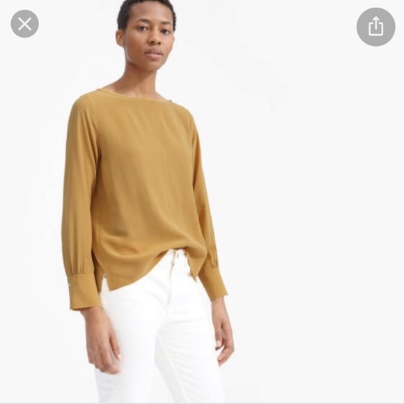 Everlane Tops - Everlane mustard silk shirt
